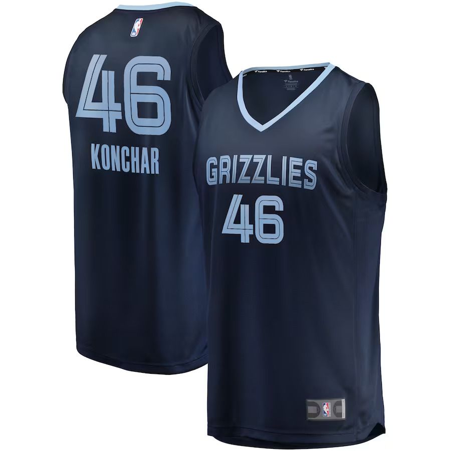 Men Memphis Grizzlies #46 John Konchar Fanatics Branded Navy Fast Break Replica NBA Jersey->memphis grizzlies->NBA Jersey
